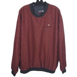 Divots Cypress Lakes Pullover Mens Size L Golf Windbreaker Red Black Check